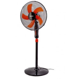 Ventilator cu picior Daewoo DDV166, putere 50 W, 40 cm, 3 trepte de putere, inaltime reglabila pana la 125 cm, gril frontal de protectie, oscilare la 90 grade, baza stabila, negru/orange